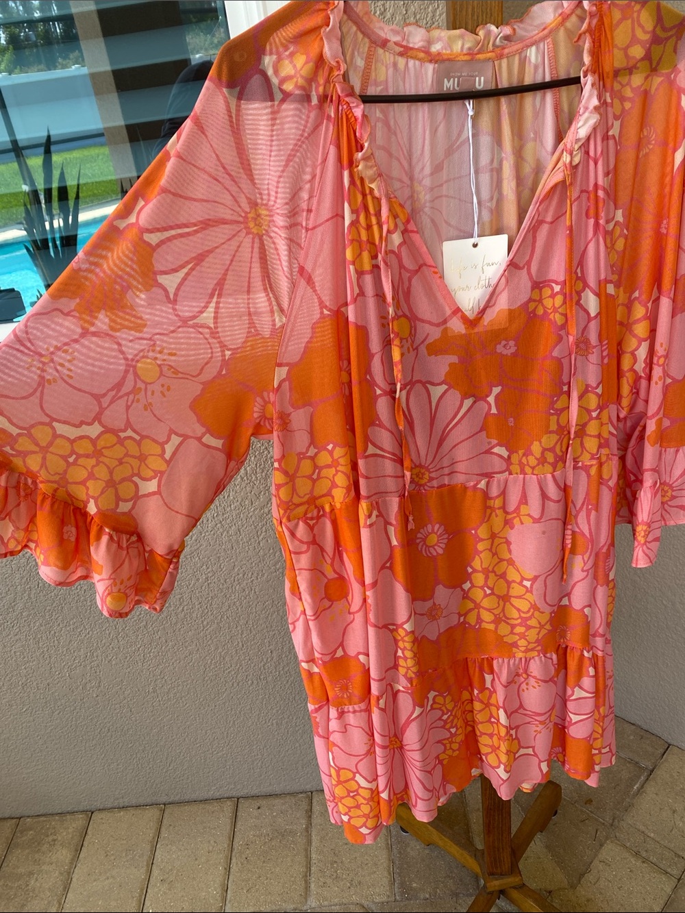 Show Me Your MuMu Pink and Orange Floral Mini Dress